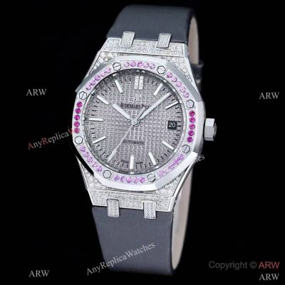 Swiss Replica Audemars Piguet Royal Oak Sapphire Ruby Cal.3120 Watch Ladies